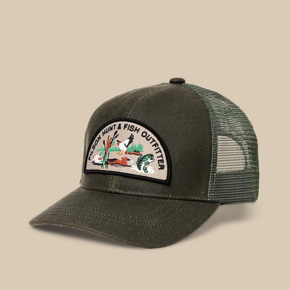 Filson Olive Green Hunt & Fish Trucker Hat